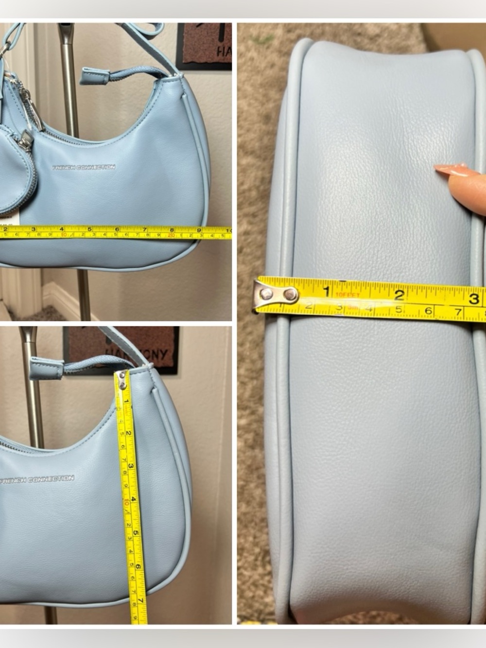 French Connection NWT $98 Sabrina Powder Blue Shoulder Bag and Coin Purse - Picture 14 of 16